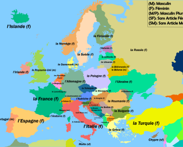 Franska prepositioner för länder i Europa