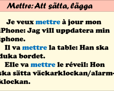 Lista över uttryck med Mettre