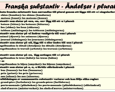 Franska substantiv – Ändelser i plural